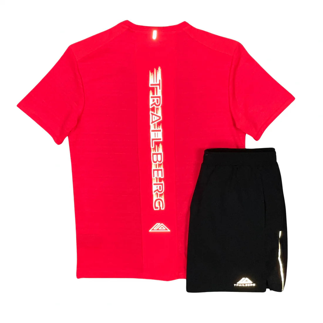 TRAILBERG CLOUD T-SHIRT / SHORTS SET - CRIMSON / BLACK