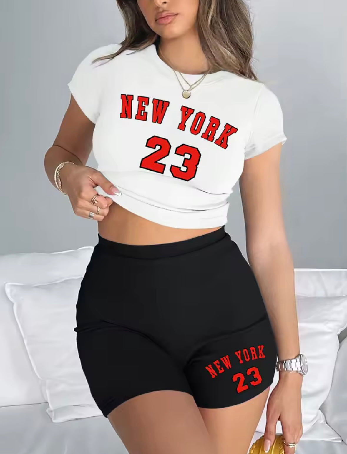 New York 23 Letter Printing Two Pieces Set