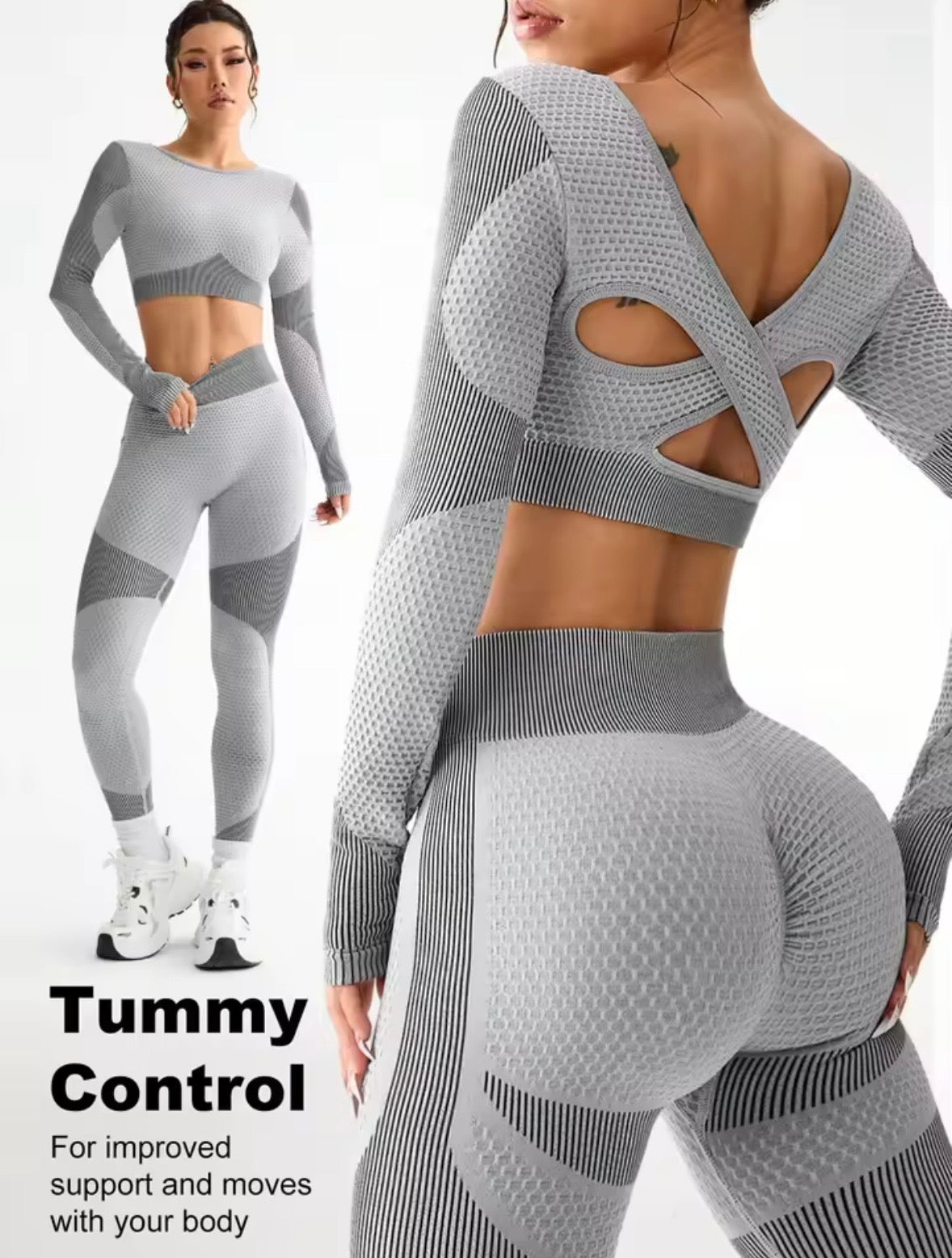 Women’s seamless gym set grey