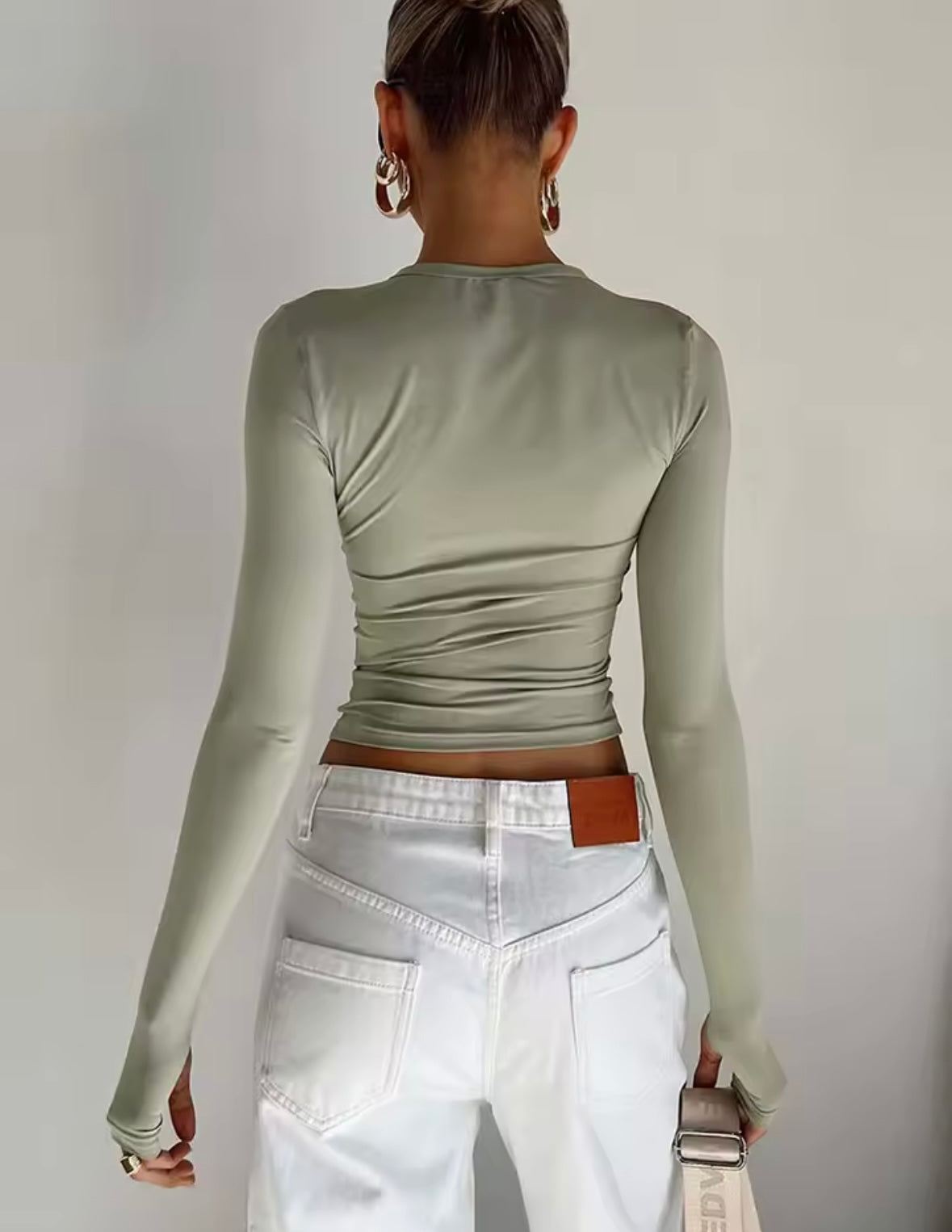 Women T-shirt Long Sleeve Crew Neck