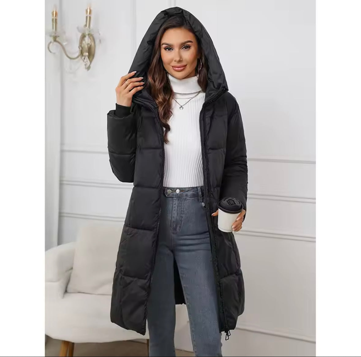 Women Long Coat Thick Down Cotton