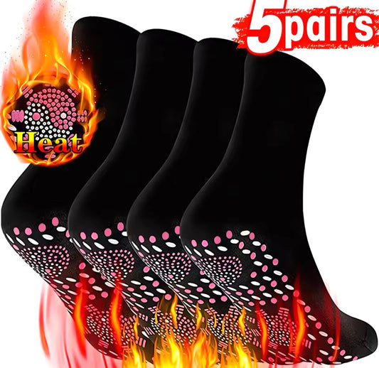 5pairs Tourmaline Self-Heating Socks