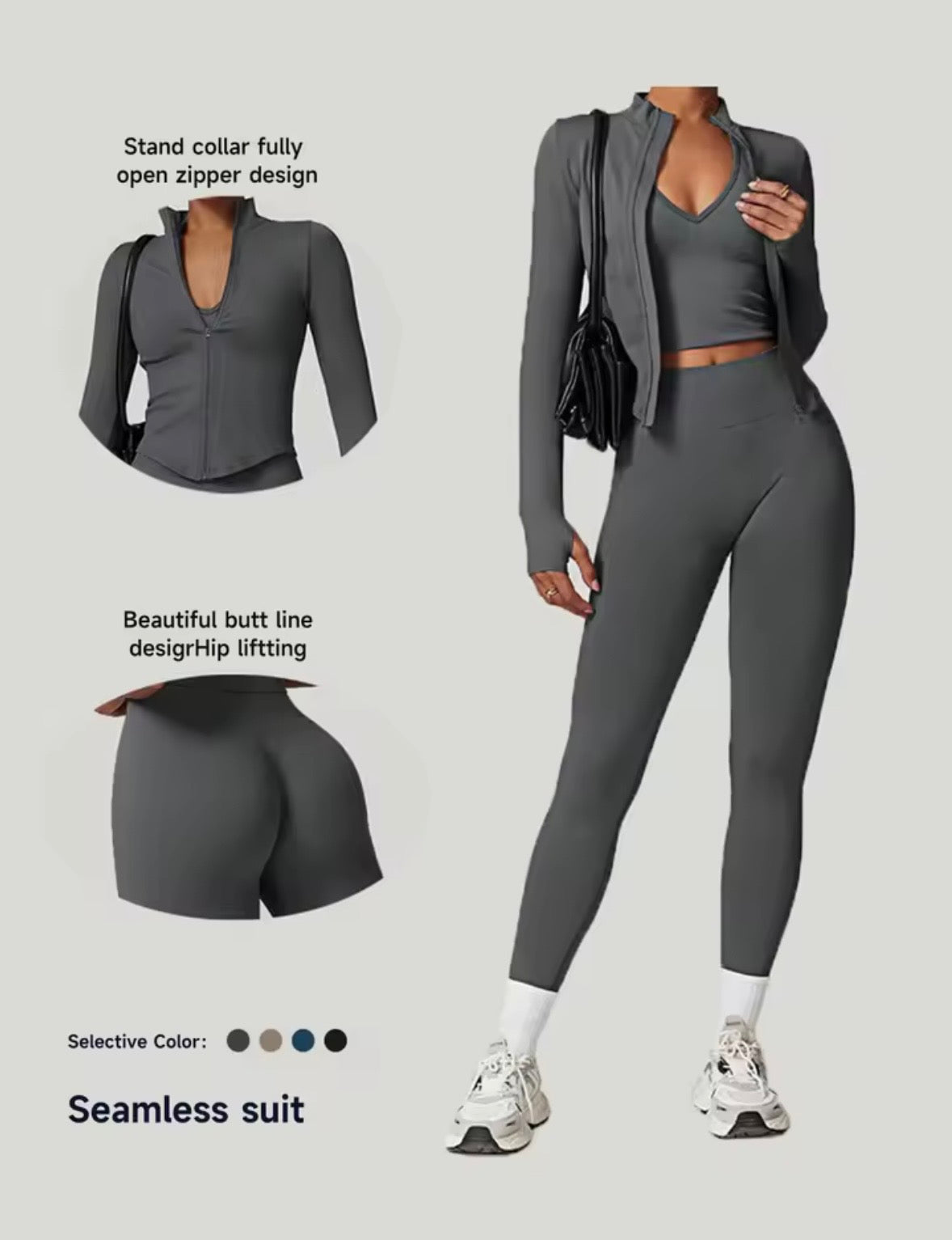 Women Gym Set Grey