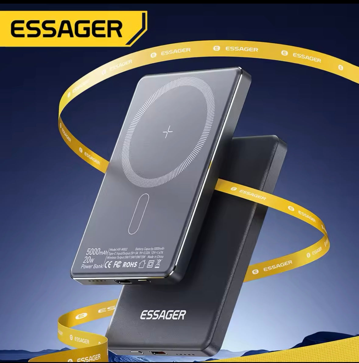 Essager Thin Wireless Power Bank Magnetic 20W 5000mAh