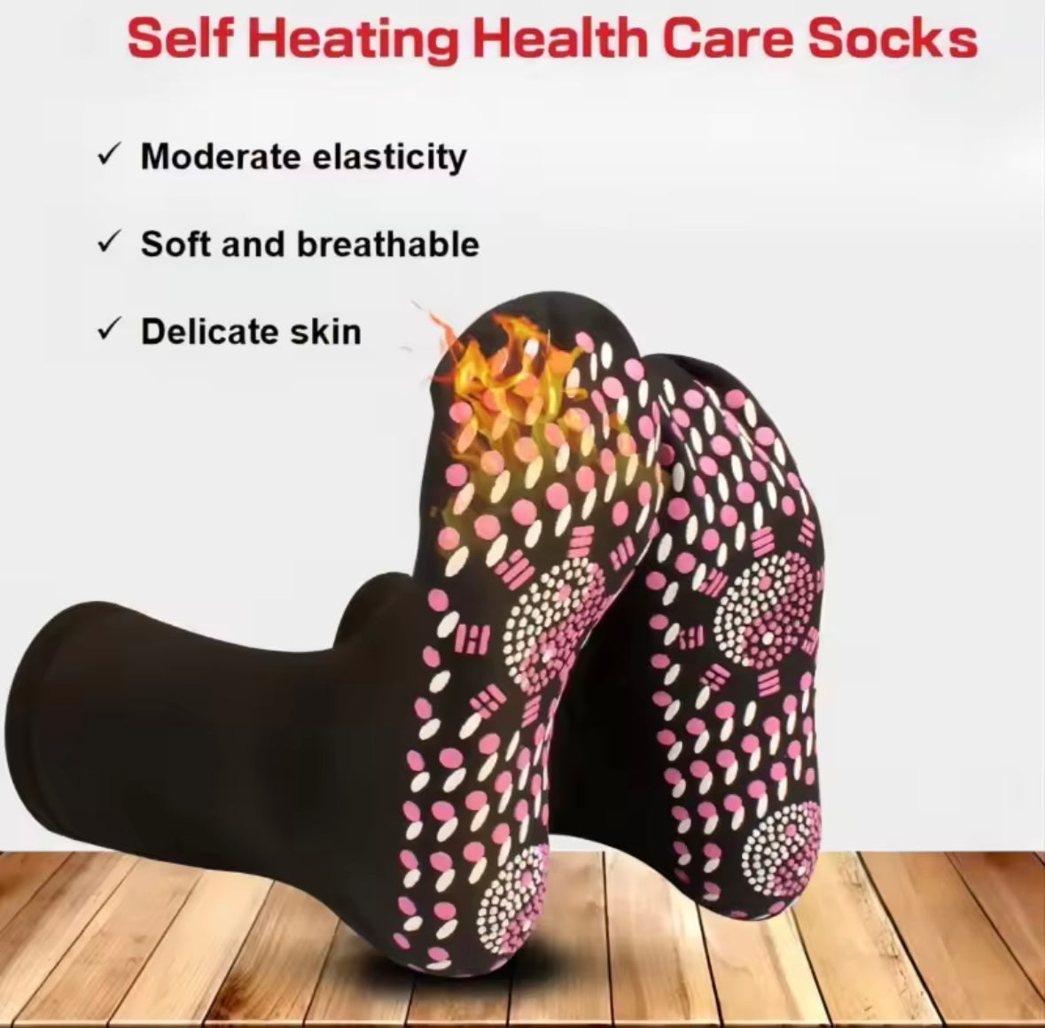 5pairs Tourmaline Self-Heating Socks