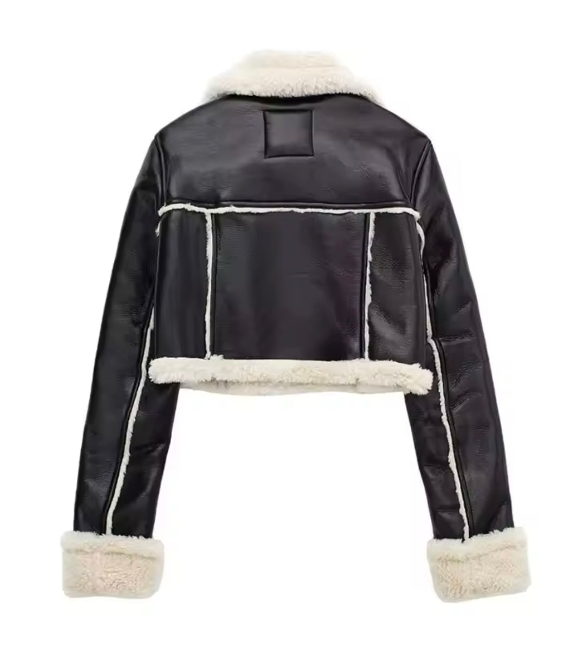 Women Faux Leather Thicken Short Jacket