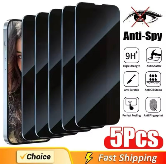 5Pcs Full Cover Privacy Screen Protector For iPhone 16 11 12 13 14 Pro