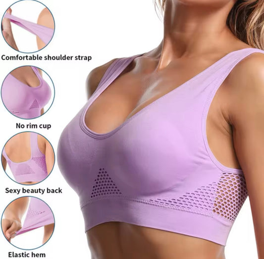 Seamless Mesh Women Sports Bras