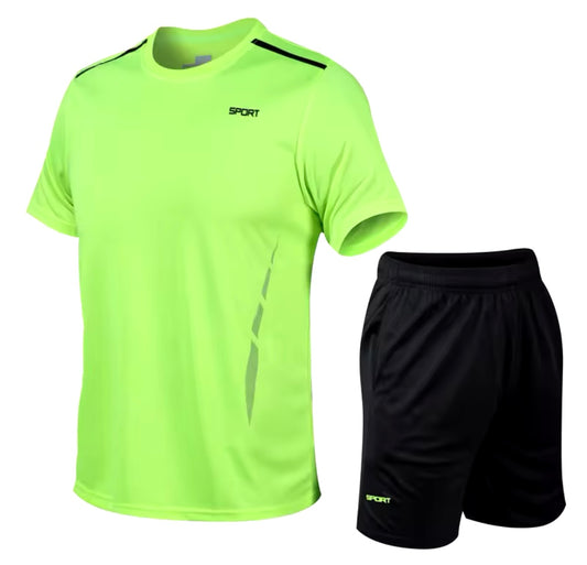 CHRLCK Men's Quick Drying Running Sets Breathable