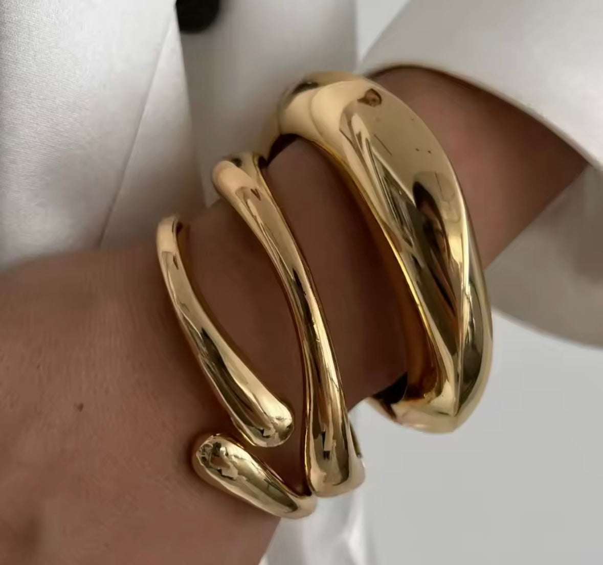 Metal Cuff Bangles Gold