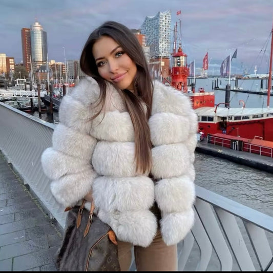 Women Faux Fur Coat Autumn Winter