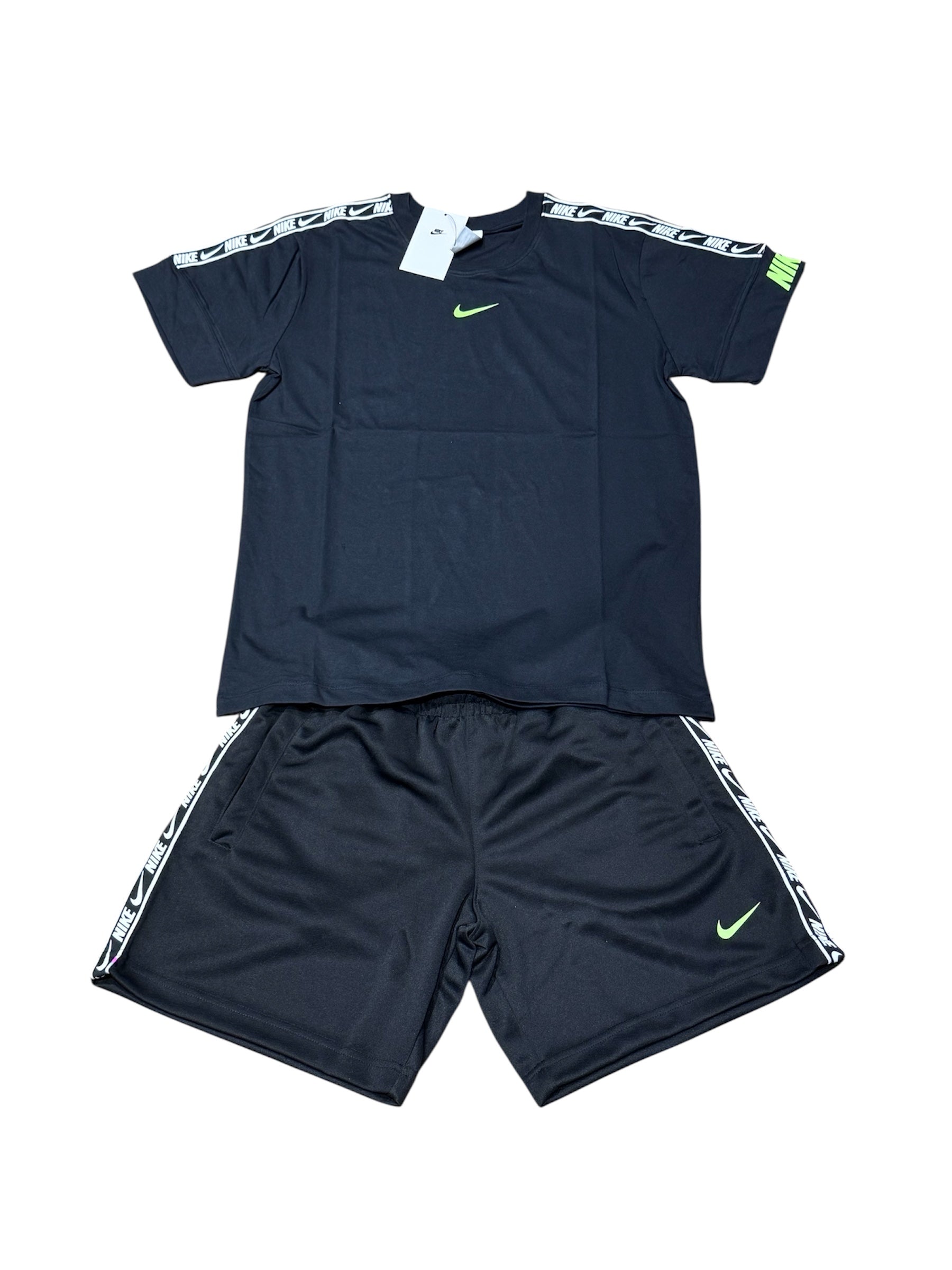 NIKE TAPE SET SHORTS & T-SHIRT MENS BLACK