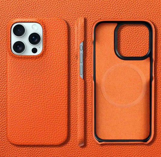 Natural Cowhide Lychee Leather Magnetic Protector
