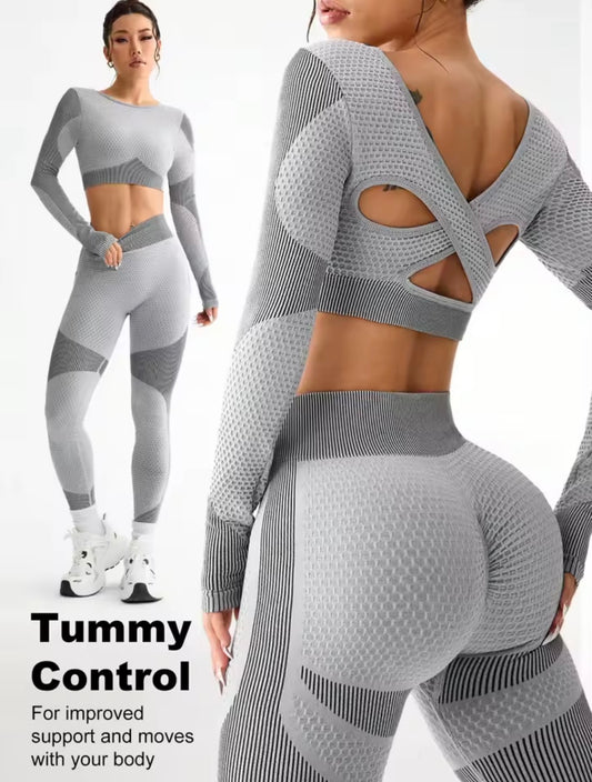 Women’s seamless gym set grey
