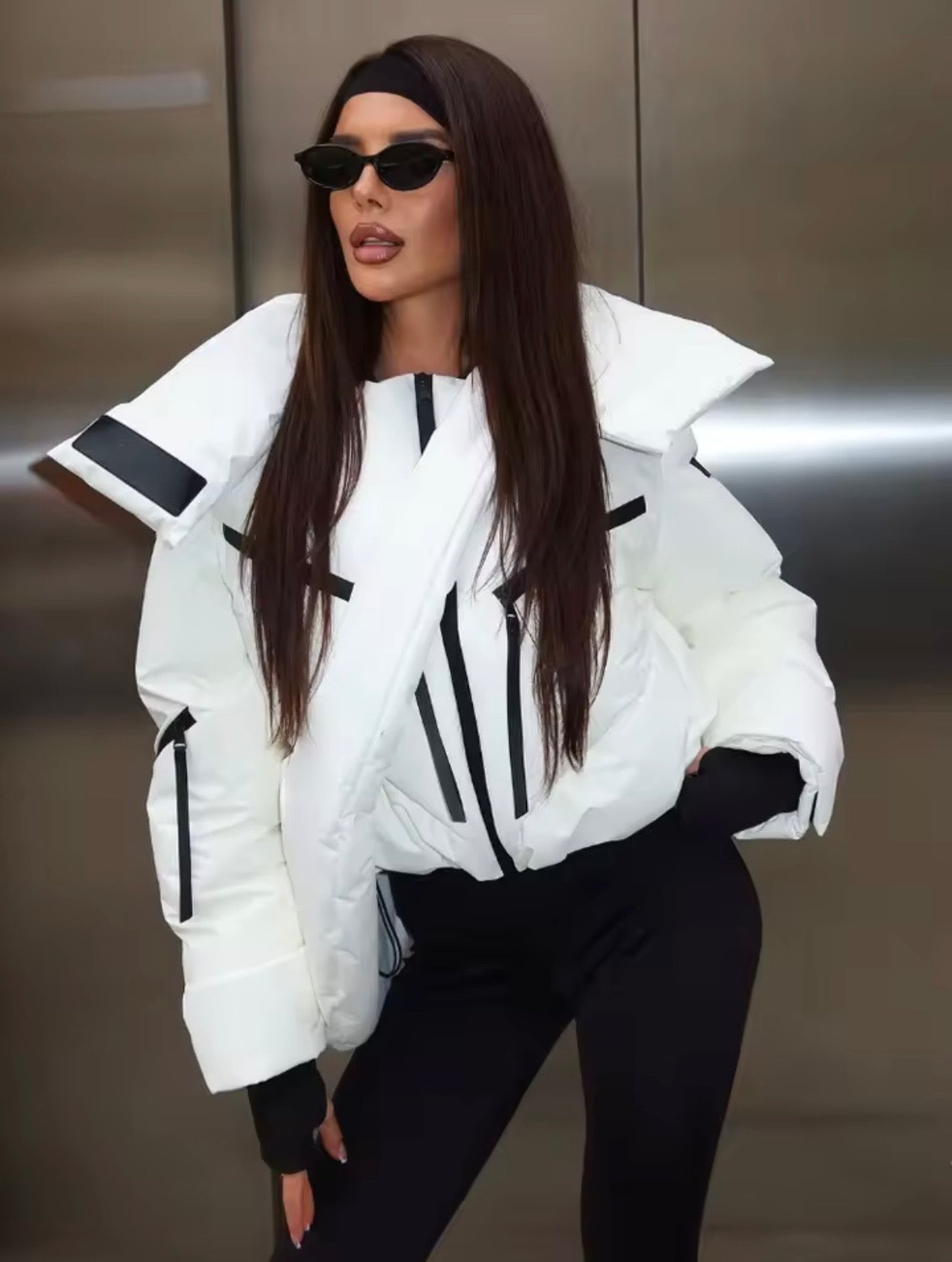 Thermal White Ski Coat