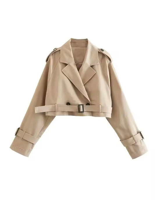 Cropped Trench Spring Jacket Women